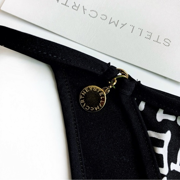 Stella McCartney Black and Ivory Graffiti Bikini Bottom NWT Size M - Picture 4 of 15